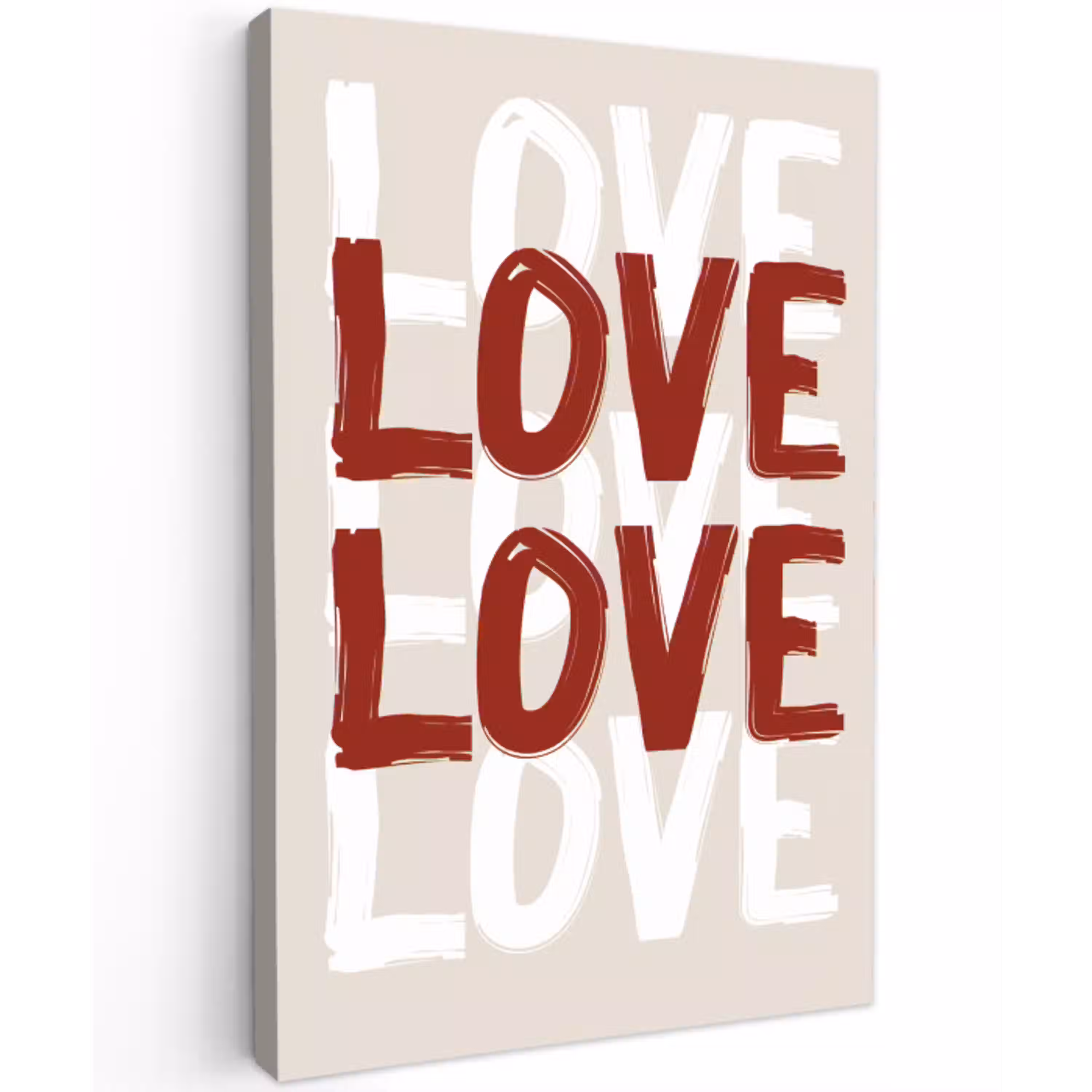 Love - Rood - Tekst canvas 2cm klein -z3d