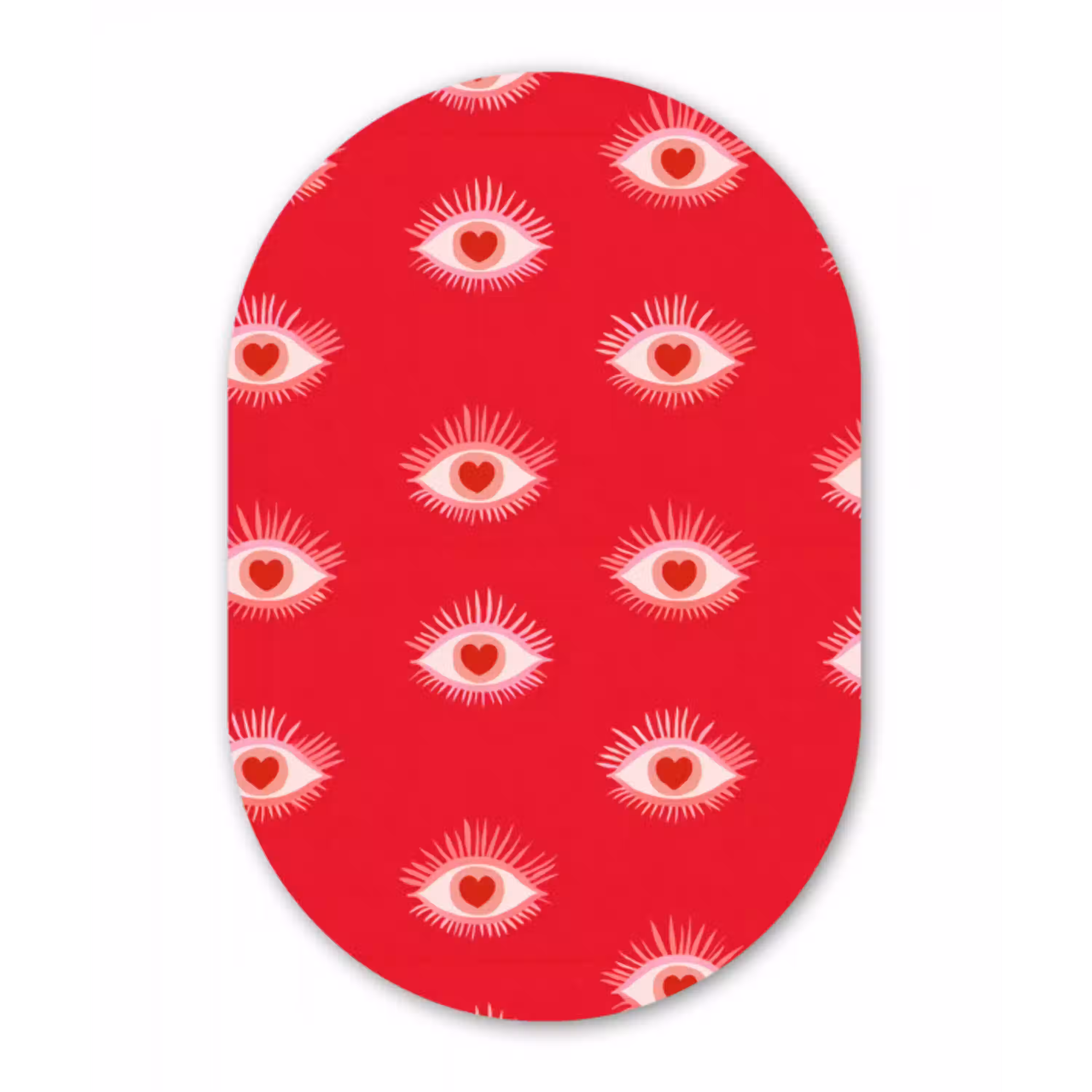 Ogen - Hart - Abstract - Rood - Roze Wandcirkel Ovaal Aluminium middel 839 -3d
