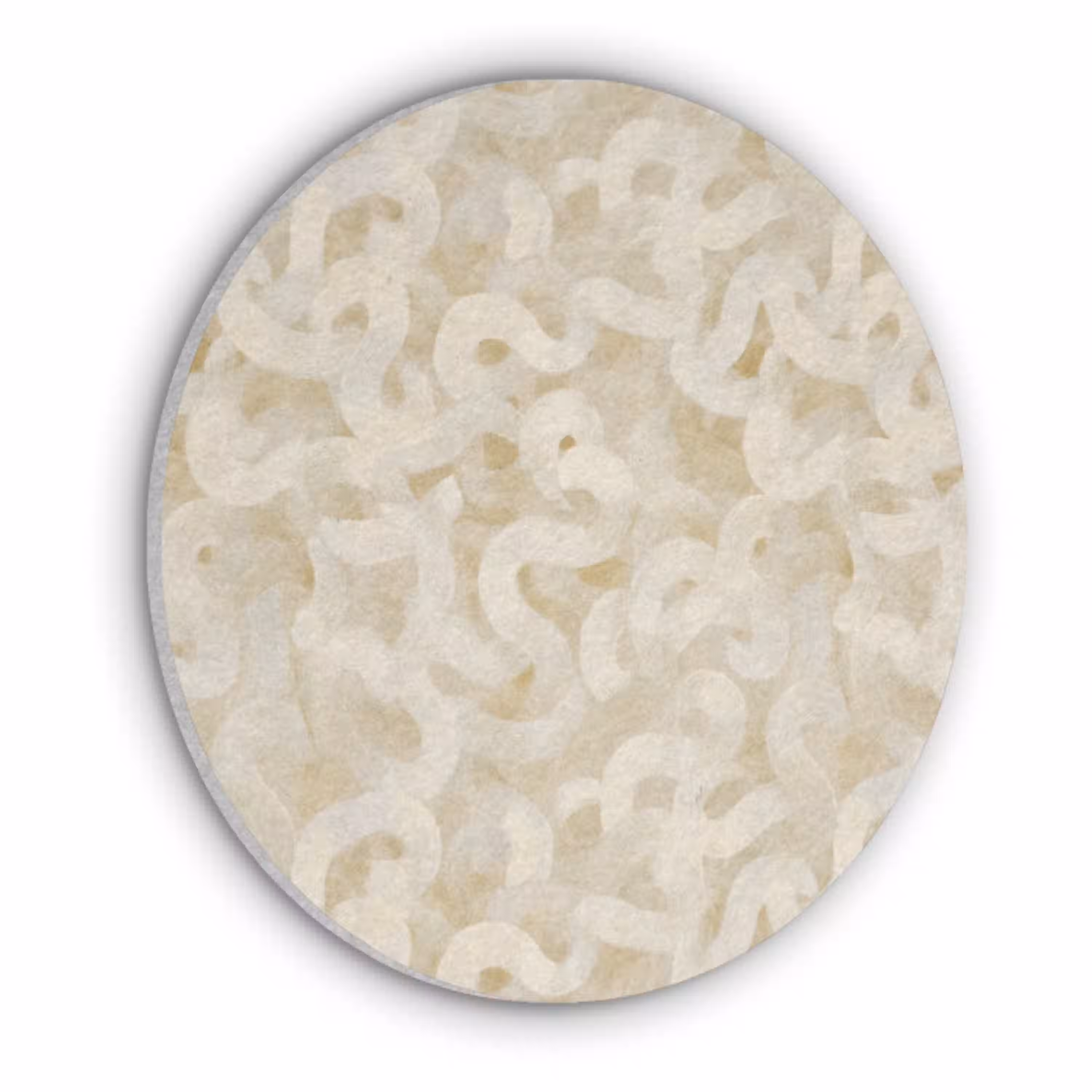 Abstract - Lijnen - Beige Akoestische PET Vilt - Rond klein 838 -3d