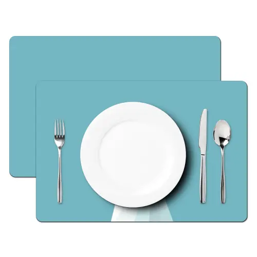 Ijsbeer - Lichtblauw - Minimalistisch Placemat vinyl groot -zzsfeer2_Kitchenyeah-website