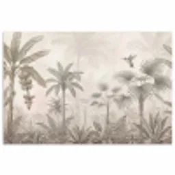 Jungle - Banenboom - Kolibrie - Beige poster papier klein -3d