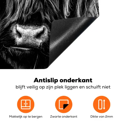 Schotse hooglander - Goud - Vacht - Dieren - Koe Inductie beschermer vinyl 3mm klein -zzzzzzz-td-onderkant