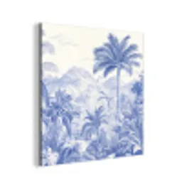 Tropisch - Jungle - Blauw aluminium wit klein -3d