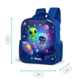 Vrolijke Ontmoeting in de Ruimte Kinderrugzak - Blauw middel -productfoto_formaten