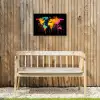 Wereldkaart - Verf - Kleurrijk - Graffiti - Wereld Tuinposter op houten frame 2 cm dik klein -sfeer4