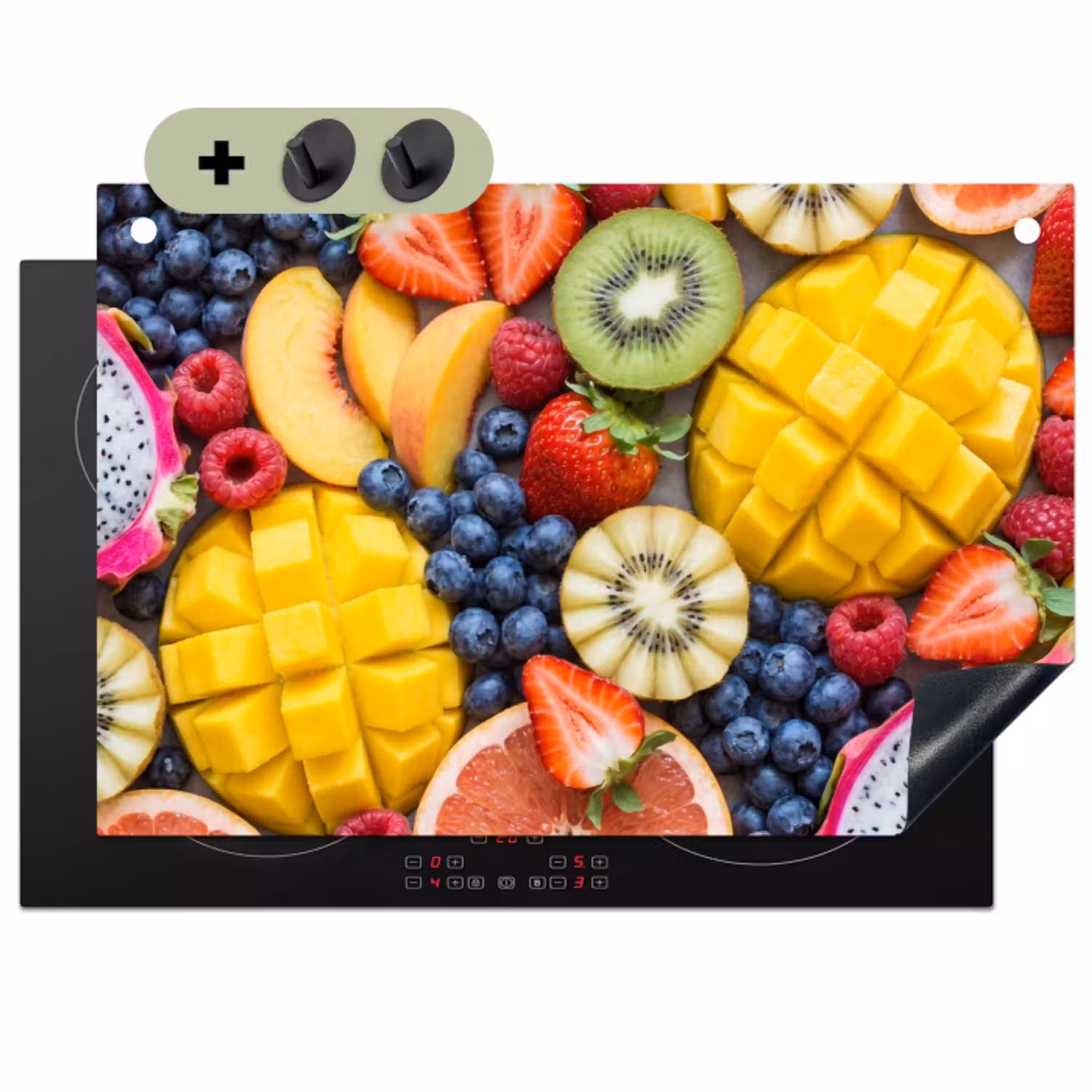 Fruit - Versneden - Kleurrijk - Eten - Gezond Inductie beschemer met haakjes klein -3d