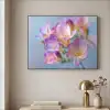 Bloemen - Paars - Overloop - Meeldraden Textielframe zwart klein -sfeer2