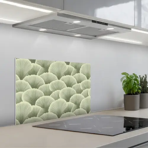 Waaier - Blad - Groen keuken achterwand spatscherm klein 900 -3d_schuin