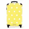 Gele achtergrond met witte stippen NBS - Handbagage koffer - Unisex middel -productfoto_recht