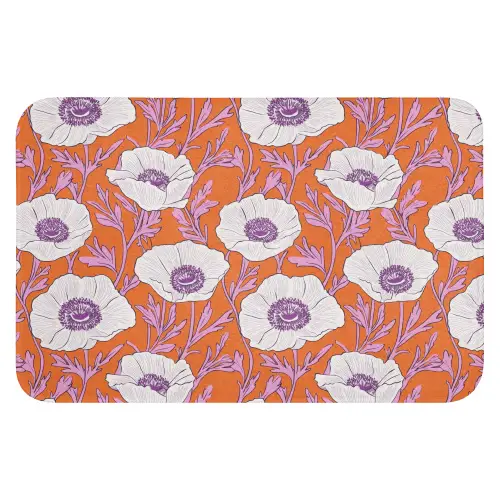 Bloemen - Grafisch - Oranje WCmat klein 1009 -3d