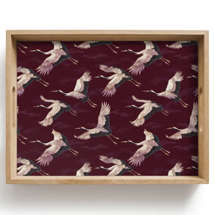 Kraanvogels - Klassiek - Bordeaux Dienblad Rechthoek middel 911 -z3d_shopping