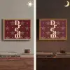 Sterren - Luipaardprint - Dream - Bordeaux Light Box met batterij (Wandlamp) middel -sfeer3