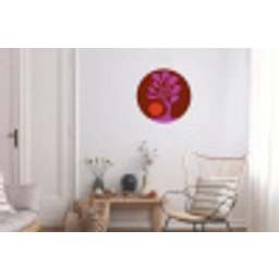 Boom - Paars - Cirkel - Vloeiend Wandcirkel aluminium klein -woonkamer