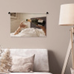 Champagne - Bed - Bubbels Wandkleed katoen klein -sfeer4