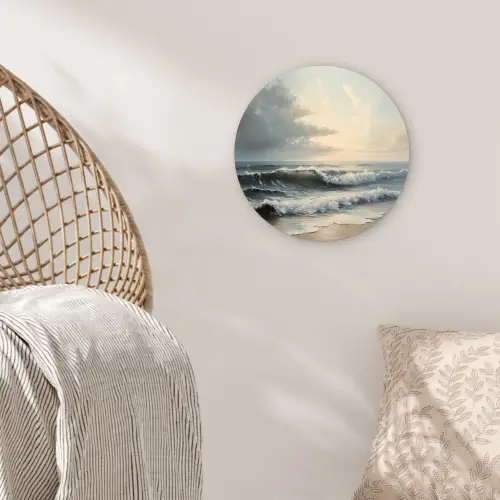 Strand - Zee - Zonsondergang Wandcirkel plexiglas klein -sfeer5