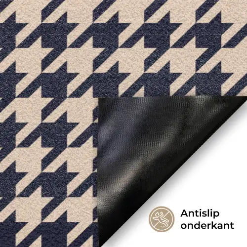 Plaid - Patroon - Ruit - Donkerblauw Deurmat klein 898 -antislip_NL