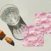 Schuim - Structuur - Roze onderzetter kurk middel -sfeer4