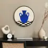 Vaas - Blauw - Geblokt - Modern Fotolijst rond zonder passe partout klein -sfeer1