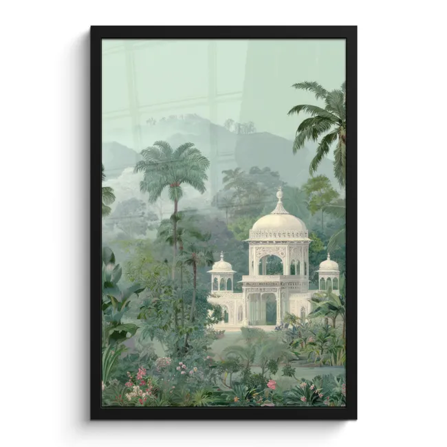 Poster met lijst - Tropische tuin - Koepelgebouw - Bloemen
