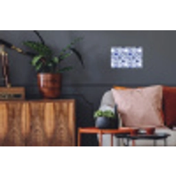 Bloemen - Blauw - Patroon - Wit Muursticker klein 286 -kamerbank