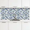 Vissen - Patroon - Blauw - Wit keuken achterwand 2 middel 871 -3d