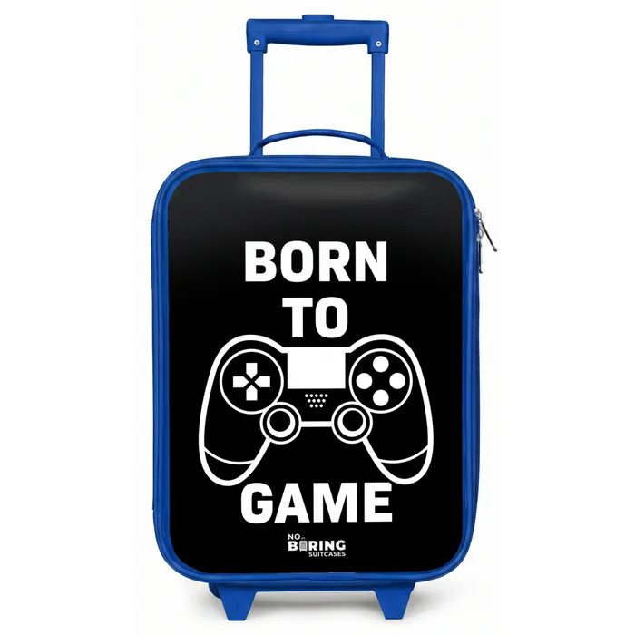 Born to game met controller Kinderkoffer - Blauw klein -zz3dotto