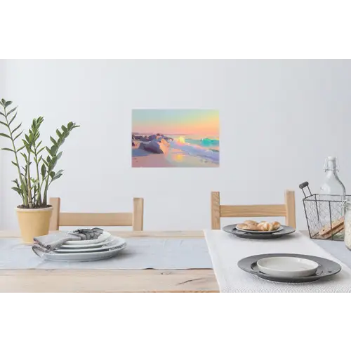 Zomerlicht - Strand - Fonkelende accenten Muursticker klein -eettafel