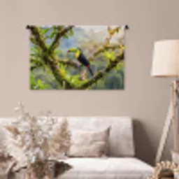 Toekan - Jungle - Natuur - Kleurrijk Wandkleed katoen middel -sfeer4
