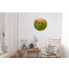Lente - Bloemen - Rood - Klaproos - Gras - Groen Wandcirkel aluminium klein -woonkamer