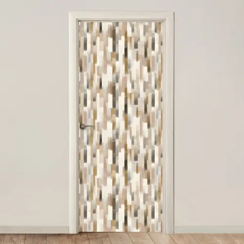 Abstract - Patroon - Kwaststreken deurposter klein 289 -3d_beige