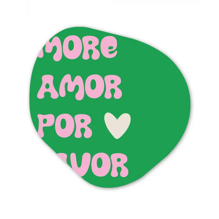Amor - Valentijn - Groen - Tekst Wandcirkel Organisch Plexiglas middel -3d