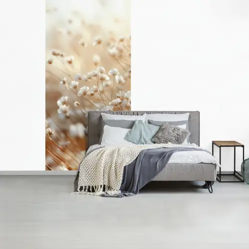 Wilde - Bloemen - Wit fotobehang vinyl groot -slaapkamer