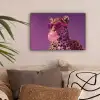 Panter - Zonnebril - Kauwgombel - Roze canvas 2cm klein -sfeer1