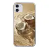 Kokosnoot - Water - Beige - Spetters Telefoonhoesje iPhone 11 klein -3d