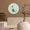 Staart - Dino - Minimalistisch - Blauw Wandcirkel kunststof plaat 5mm dik klein -sfeer1