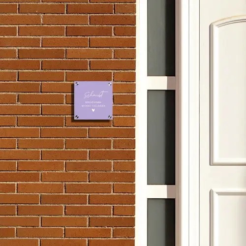 Effen - Lila - Sierlijk Naambord Vierkant klein -sfeer3-XS