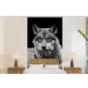 Wilde dieren - Wolf - Zwart - Wit fotobehang vinyl groot -bed