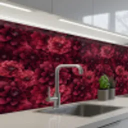Dahlias - Bloemen - Rood keuken achterwand 2 middel 871 -3d_schuin