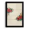 Kerst - Poinsettia - Omlijsting - Kleurrijk fotolijst zwart zonder passe partout klein -3d