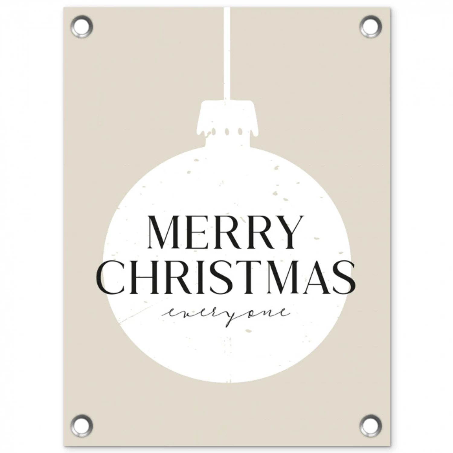 Christmas - Kerstballen - Japandi - Witte kerstballen tuinposter los doek klein -3d