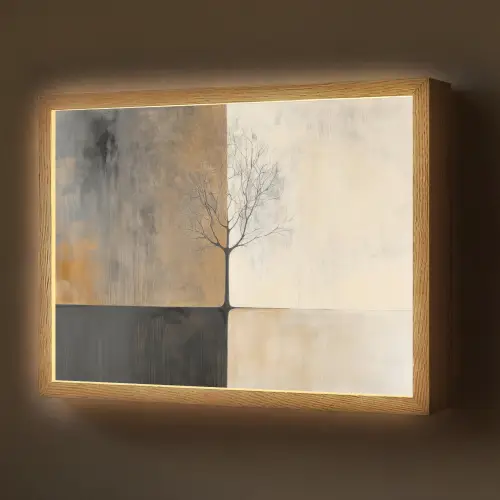 Boom - Vlakken - Takken - Kleurverloop Light Box met batterij (Wandlamp) middel -z3d_website