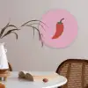 Peper - Rood - Illustratie Akoestische PET Vilt - Rond klein -sfeer3