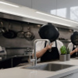 Koks - Koekenpannen - Keuken keuken achterwand 2 middel -3d_schuin