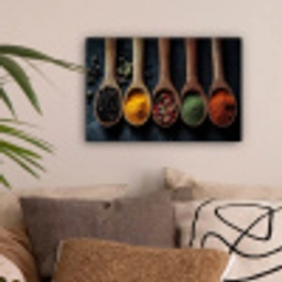 Houten - Lepels - Specerijen - Kruiden canvas 2cm klein -sfeer1