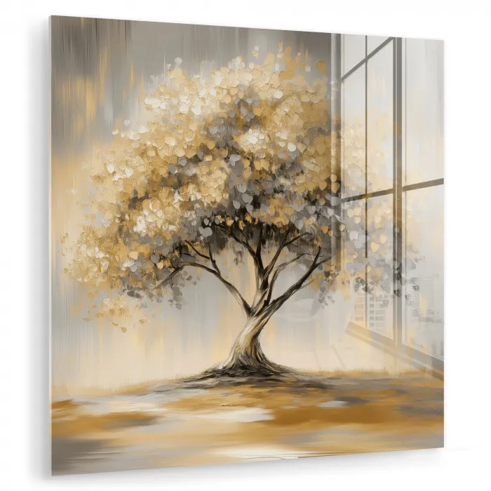 Schilderij - Boom - Abstract - Bladeren plexiglas 5mm klein -zzzproduct_nieuw