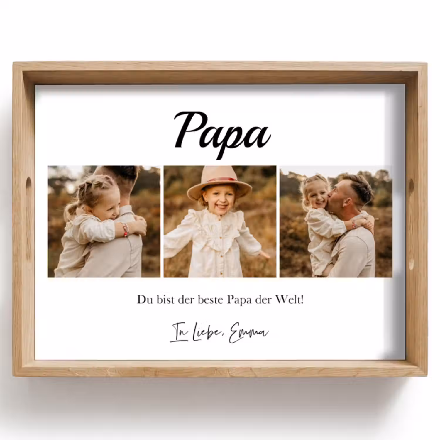 Personalisierte Tablett - Papa - Fotocollage - 3 Fotos