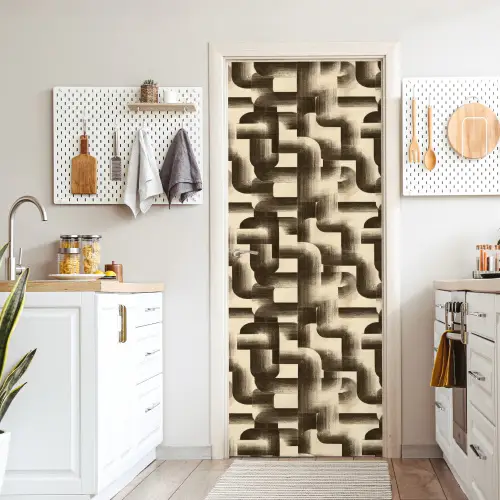 Abstract - Retro - Zwart deurposter klein 289 -sfeer5