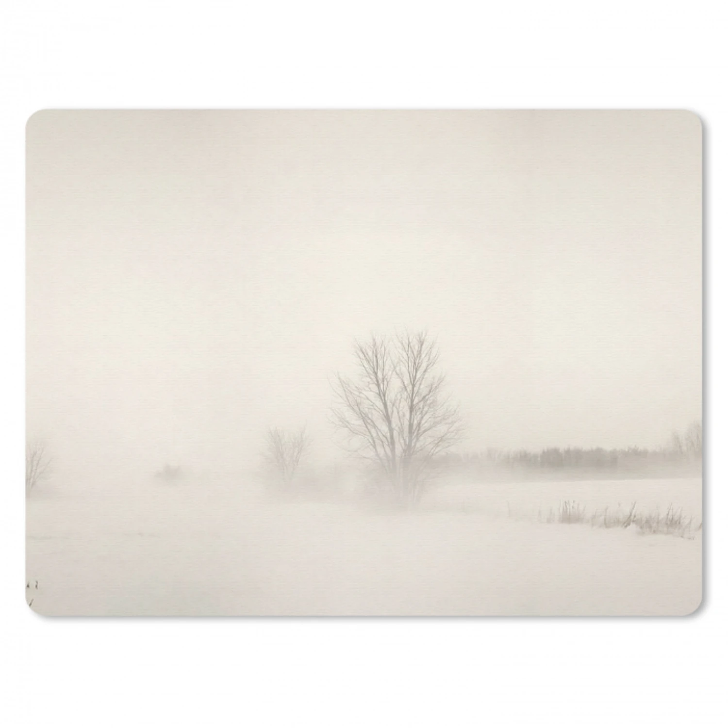 Boom - Mist - Sneeuw - Winter - Minimalistisch muismat rubber klein -3d