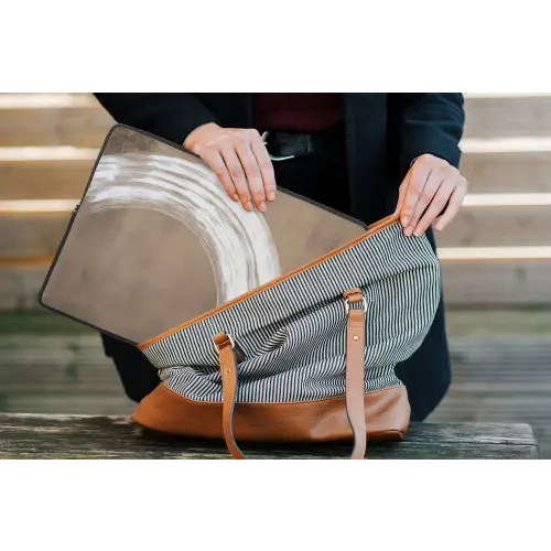 Verf - Bruin - Japandi laptophoes neopreen klein -tas