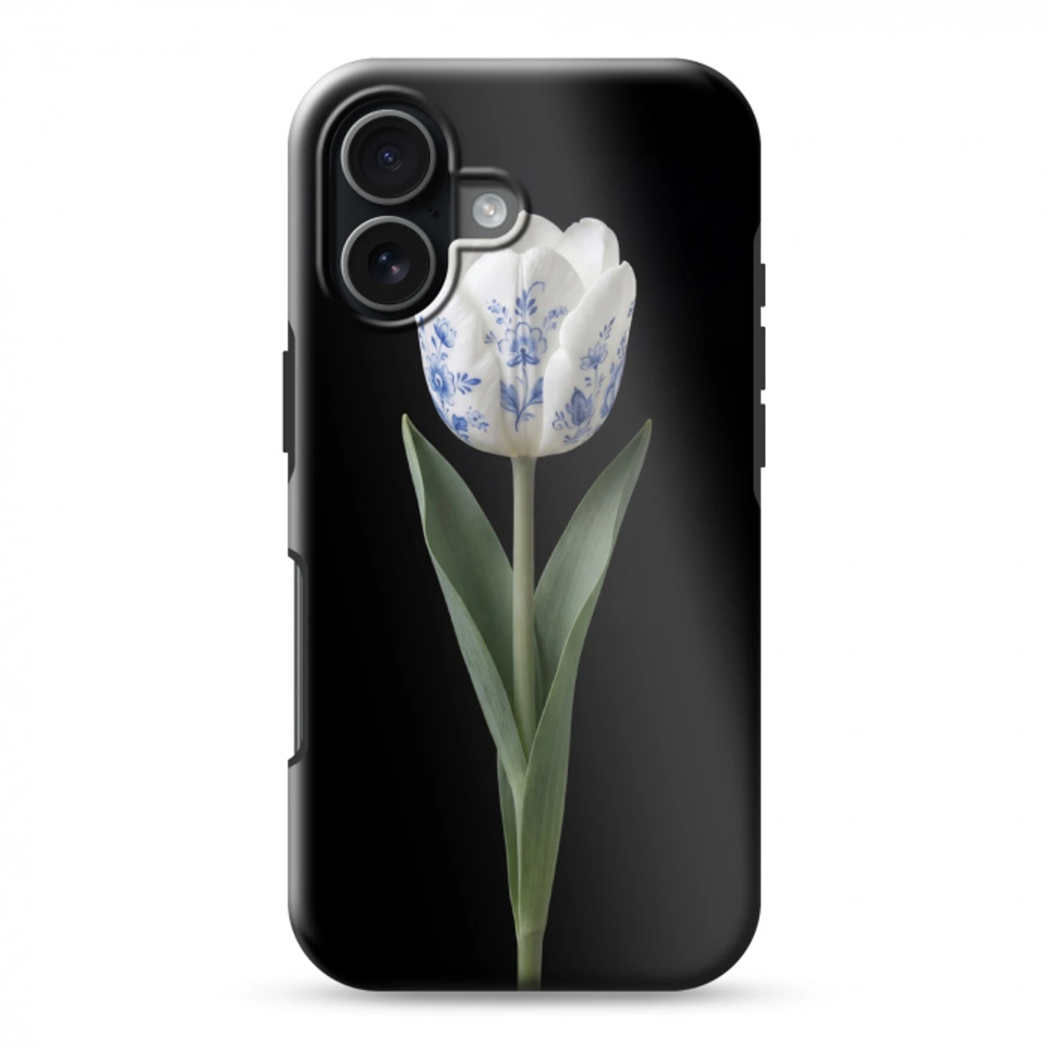 Tulp - Patroon - Blauw Toughcase MagSafe Apple iPhone 17 klein -3d